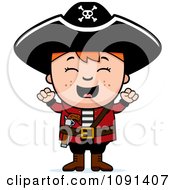 Clipart Happy Pirate Boy Cheering Royalty Free Vector Illustration by Cory Thoman