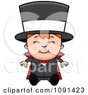 Clipart Happy Magician Boy Sitting Royalty Free Vector Illustration