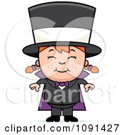 Clipart Happy Magician Girl Smiling Royalty Free Vector Illustration