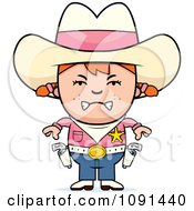 Poster, Art Print Of Mad Sheriff Cowgirl Kid