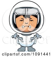 Clipart Mad Astronaut Girl Royalty Free Vector Illustration