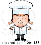 Clipart Happy Red Haired Chef Girl Smiling Royalty Free Vector Illustration