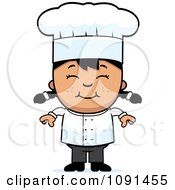 Clipart Happy Chef Girl Smiling Royalty Free Vector Illustration