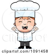 Clipart Celebrating Chef Boy Royalty Free Vector Illustration