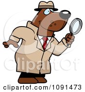 Poster, Art Print Of Bear Detective Using A Magnifying Glass