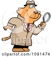 Poster, Art Print Of Cat Detective Using A Magnifying Glass