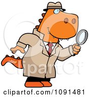 Poster, Art Print Of T Rex Detective Using A Magnifying Glass