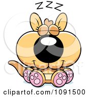 Clipart Cute Sleeping Kangaroo Royalty Free Vector Illustration