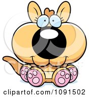 Clipart Cute Sitting Kangaroo Royalty Free Vector Illustration
