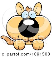 Clipart Cute Kangaroo Over A Surface Royalty Free Vector Illustration