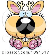 Clipart Cute Sitting Jackalope Royalty Free Vector Illustration by Cory Thoman
