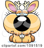 Clipart Cute Depressed Jackalope Royalty Free Vector Illustration