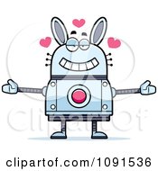 Clipart Loving Robot Rabbit Royalty Free Vector Illustration