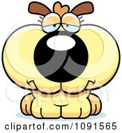 Clipart Cute Depressed Dog Royalty Free Vector Illustration