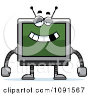 Clipart Dumb Screen Robot Royalty Free Vector Illustration