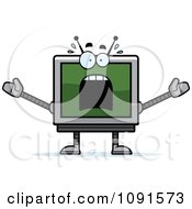 Clipart Scared Screen Robot Royalty Free Vector Illustration by Cory Thoman