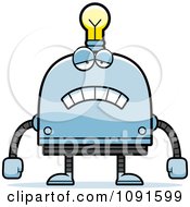 Poster, Art Print Of Sad Light Bulb Head Robot