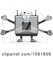 Clipart Scared Box Robot Royalty Free Vector Illustration