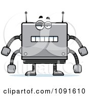 Clipart Bored Box Robot Royalty Free Vector Illustration
