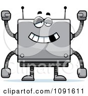 Clipart Dumb Box Robot Royalty Free Vector Illustration by Cory Thoman