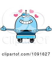 Poster, Art Print Of Loving Blue Robot Boy