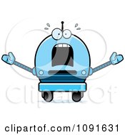 Poster, Art Print Of Scared Blue Robot Boy