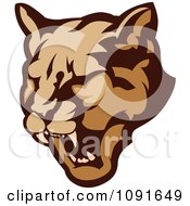 Poster, Art Print Of Growling Cougar Mascot Head