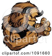 Clipart Strong Fighter Buffalo Mascot Royalty Free Vector Illustration