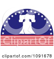 Clipart Arched Liberty Bell Flag Royalty Free Vector Illustration