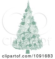 Poster, Art Print Of Green Christmas Tree With Stars And Baubles