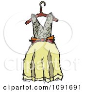 Poster, Art Print Of Tan And Yellow Dress On A Hanger