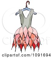 Poster, Art Print Of Tan And Pink Dress On A Hanger