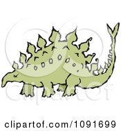 Poster, Art Print Of Green Stegosaur Dinosaur