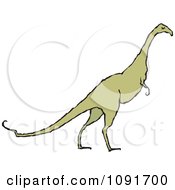 Clipart Green Raptor Dinosaur Royalty Free Vector Illustration by Steve Klinkel