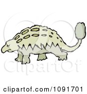 Clipart Green Ankleosaurus Dinosaur Royalty Free Vector Illustration by Steve Klinkel