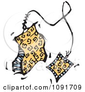 Clipart Yellow Designer Tea Bag Royalty Free Vector Illustration