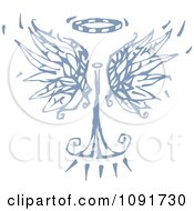 Clipart Blue Angel With A Halo Royalty Free Vector Illustration