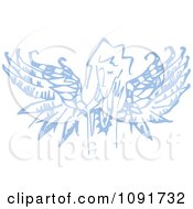 Clipart Blue Angel Thinking Royalty Free Vector Illustration
