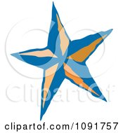 Poster, Art Print Of Blue And Orange Star