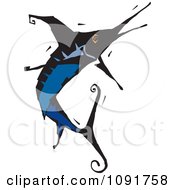 Poster, Art Print Of Leaping Blue Marlin