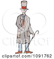 Poster, Art Print Of English Man Holding A Cane