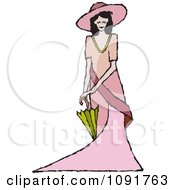 Poster, Art Print Of English Lady Holding A Parasol