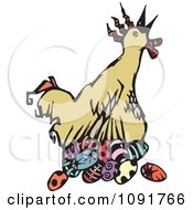 Poster, Art Print Of Chicken Laying Easter Eggs