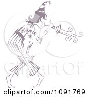 Clipart Party Woman Blowing A Horn Royalty Free Vector Illustration