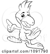 Clipart Black And White Cockatoo Pointing Royalty Free Vector Illustration by dero