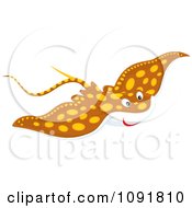 Poster, Art Print Of Spotted Brown Manta Ray