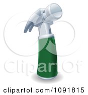 Clipart 3d Green Handled Silver Hammer Royalty Free Vector Illustration