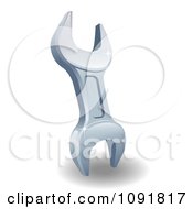 Clipart 3d Shiny Silver Spanner Wrench Royalty Free Vector Illustration