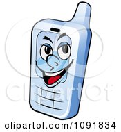 Poster, Art Print Of Grinning Blue Cell Phone