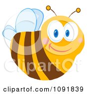 Clipart Friendly Bee Royalty Free Vector Illustration